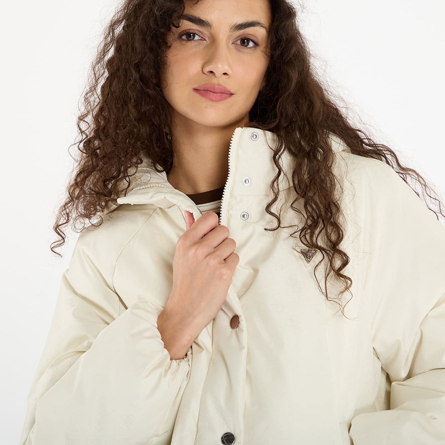 Puffer jakke GUESS 4G Boxy Puffer Jacket Hvid | V5BL07WGLW2-F0YN, 1
