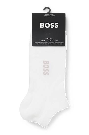 Sokker BOSS Two-pack Ankle Socks in Bamboo Blend Hvid | 50538188, 1