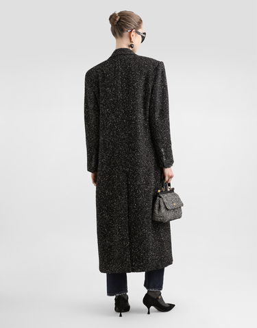 Frakker Dolce & Gabbana Dolce & Gabbana Oversized Double-breasted Wool Blend Chevron Coat Sort | F0GHHTFCZADS8031, 2