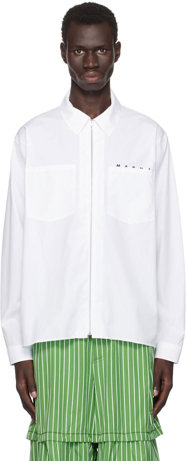 Skjorte Marni Zip Shirt Hvid | CUMU0297P0 USCT88, 0
