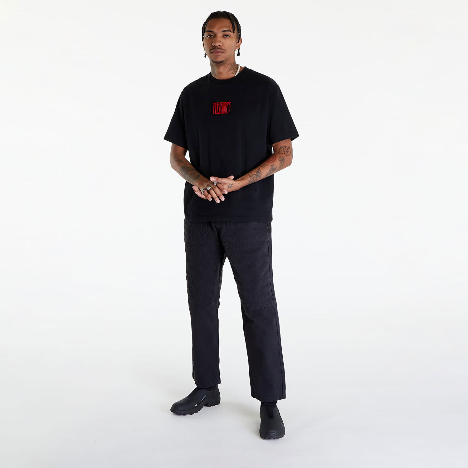 Jeans Pleasures Impact Double Knee Pants Sort | P24SP041 BLACK, 1
