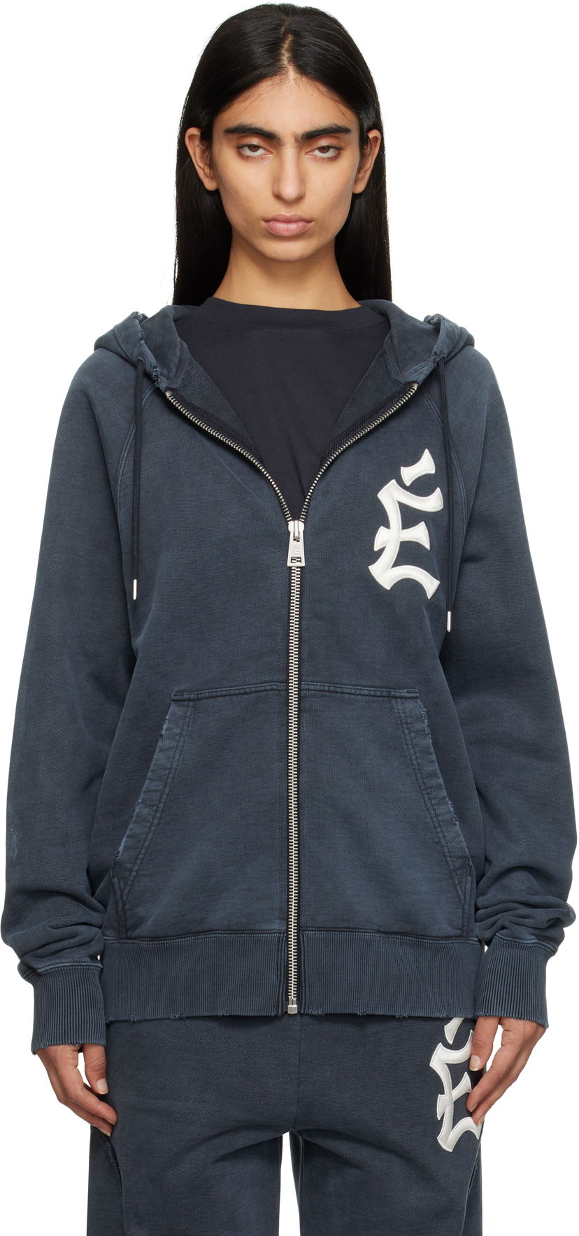 Sweatshirt Études 'The City' Loose Fit Zip-Up Hoodie Blå | H24MMSWE275-44