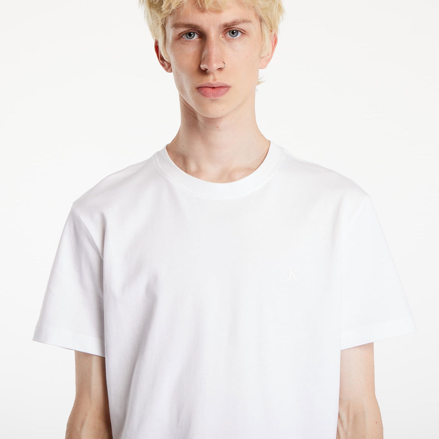 T-shirt CALVIN KLEIN Euphoric Monologo Tee Bright White Hvid | J30J325683 YAF, 1