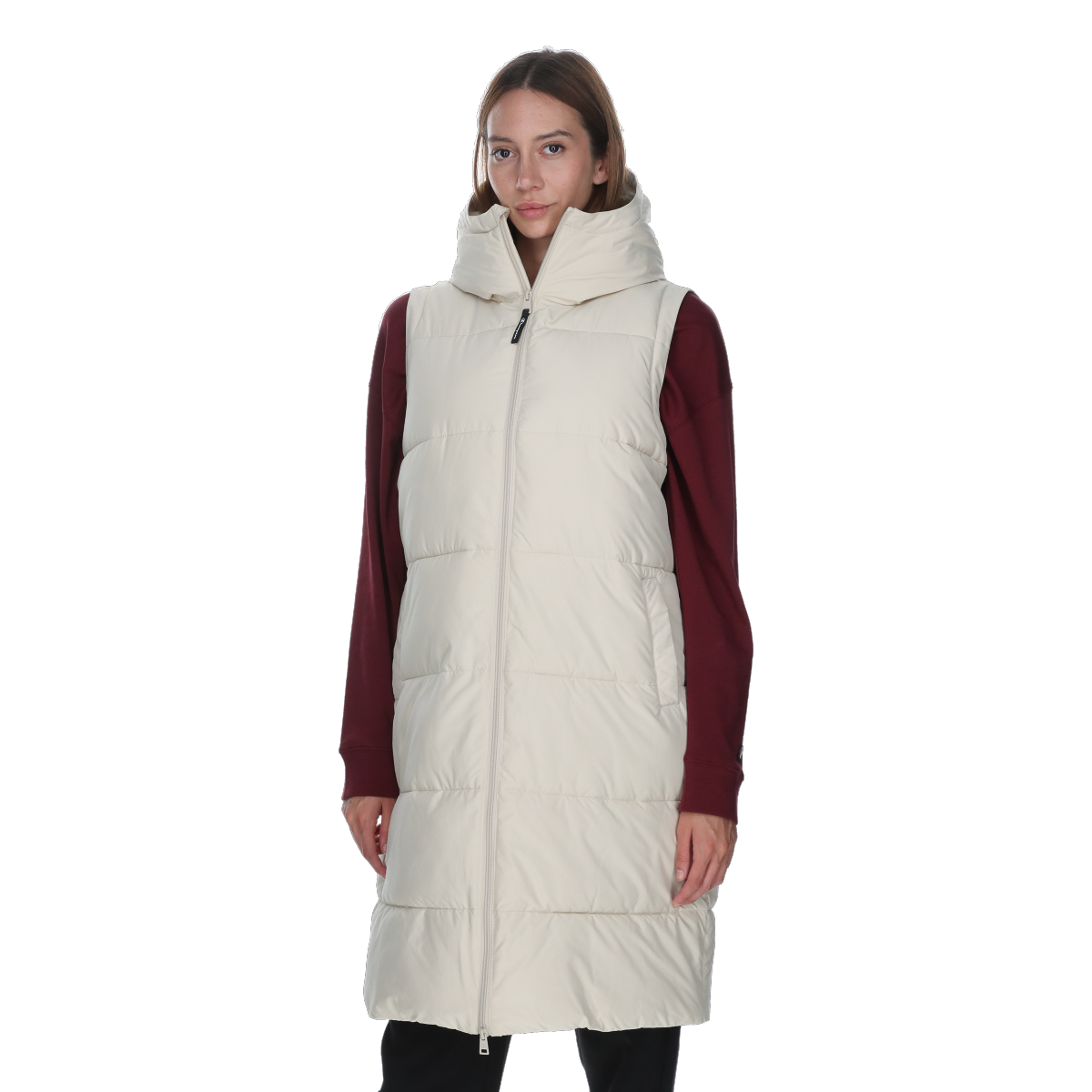 Vest Champion Long Hooded Padded Vest Freny Beige | CHA253F500-92, 0