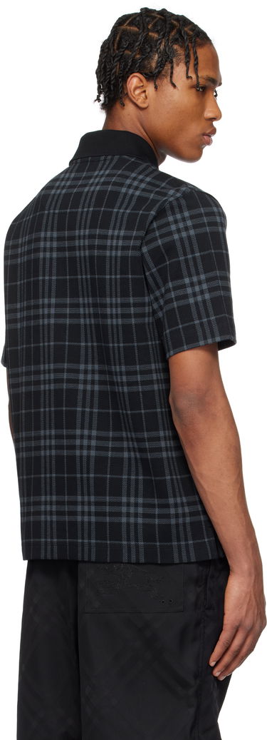 Polo skjorte Burberry Burberry Stretch Cotton Blend Check Polo Sort | 8101895, 2