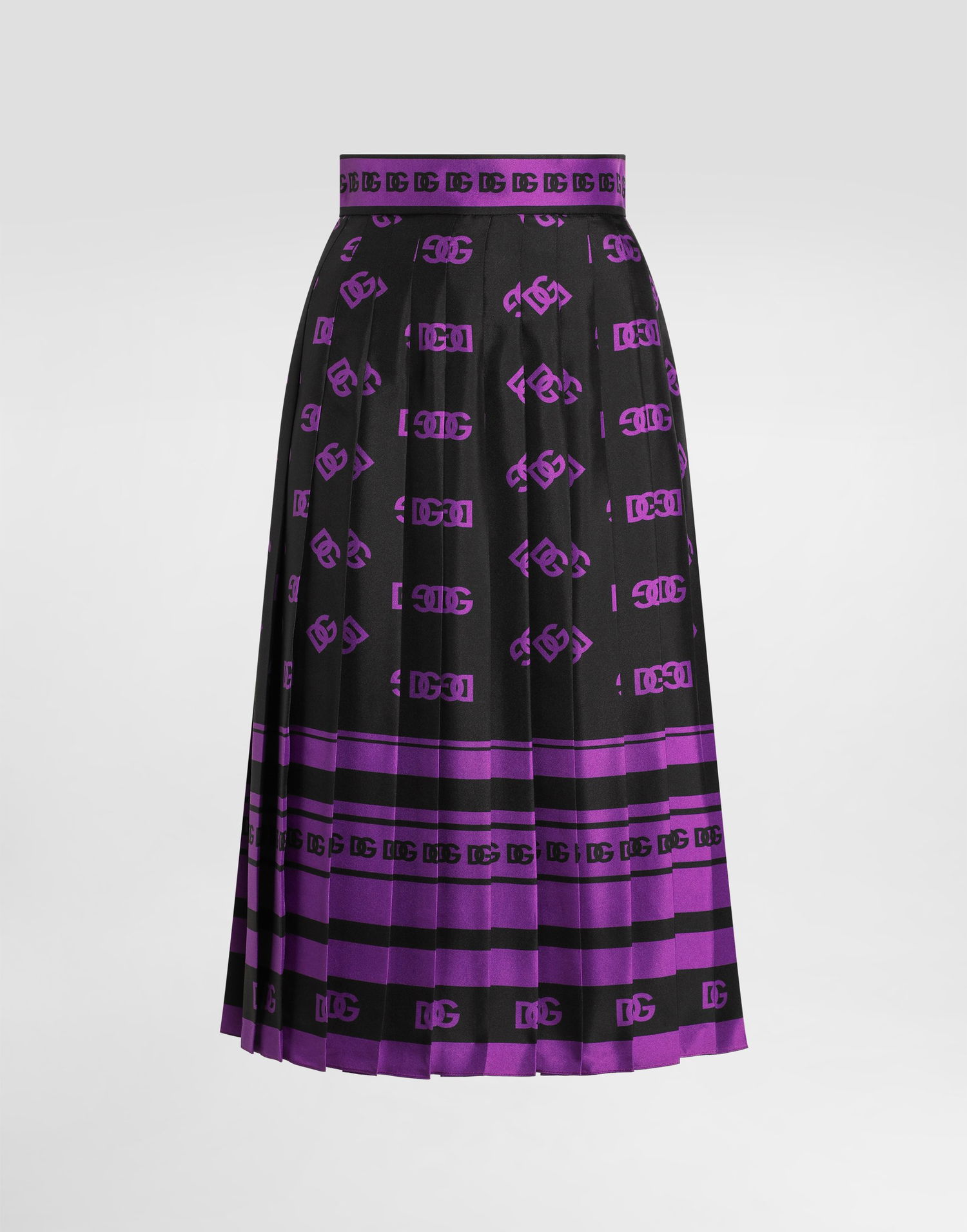 Nederdel Dolce & Gabbana Dolce & Gabbana DG Logo Print Long Pleated Skirt Sort | F4C2GTHI1Z7HN9BP, 0