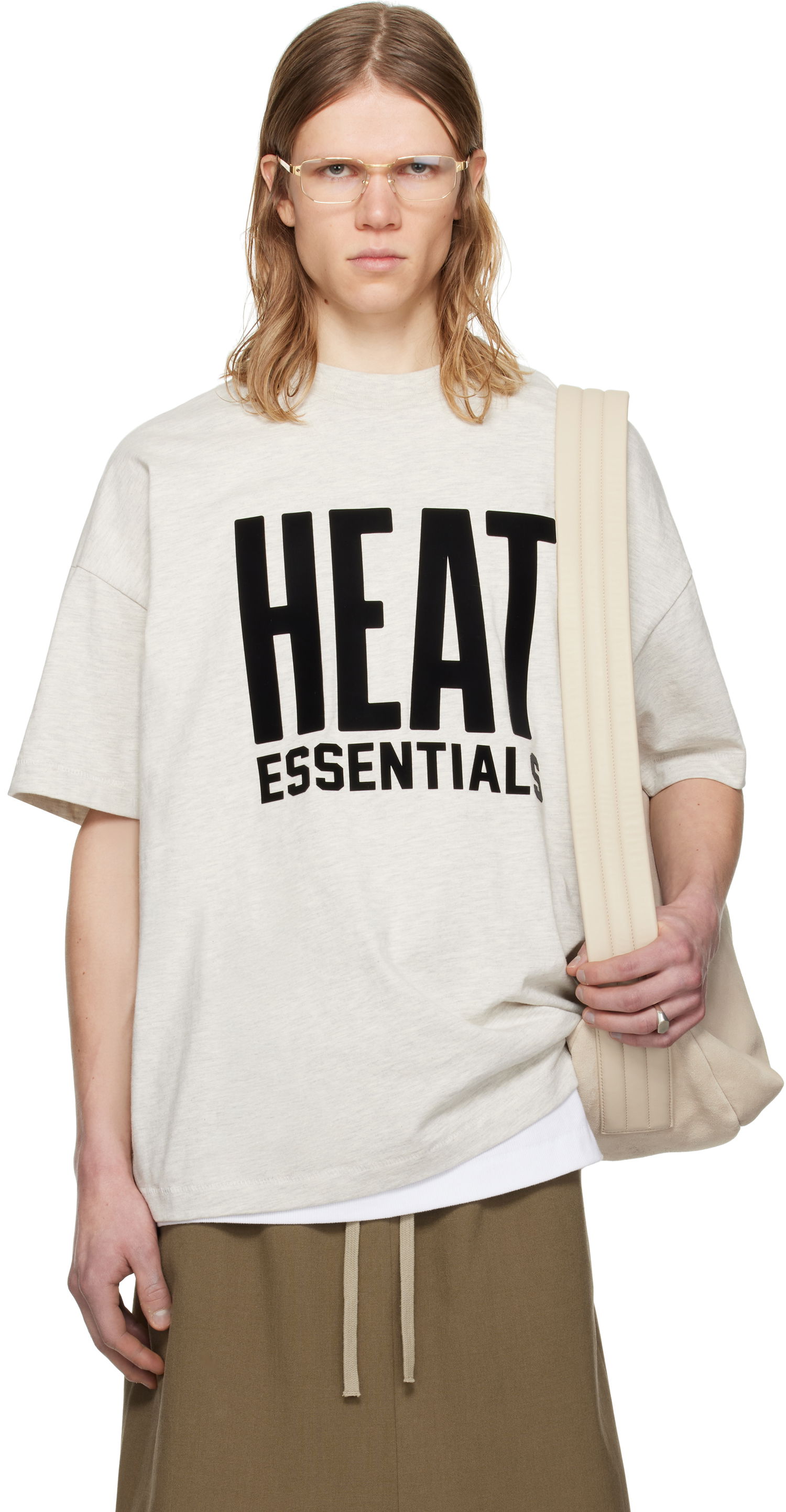 T-shirt Fear of God ESSENTIALS NBA Heat Short Sleeve T-Shirt Beige | 125AL244302F, 0