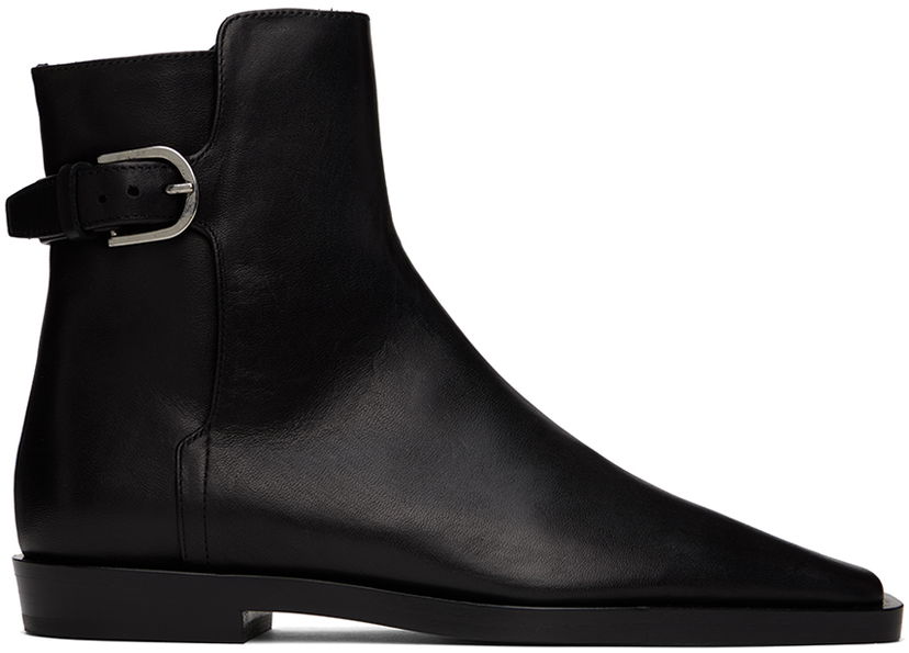 Sneakers og sko TOTEME 'The Belted' Ankle Boots Sort | 241-WAS1006-LE0035