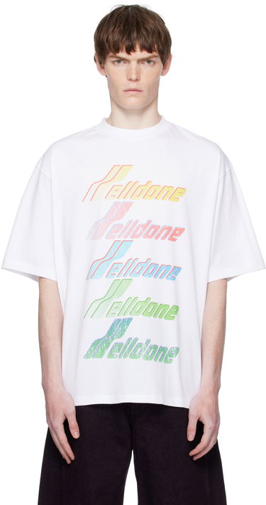T-shirt We11done Multi Rainbow Logo T-Shirt Hvid | WD-TT2-25-755-U-WH, 0