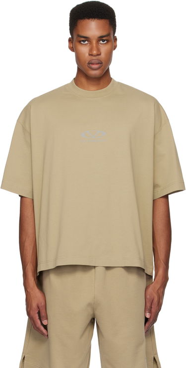 T-shirt VETEMENTS Oval Logo Cropped Boxy T-Shirt Beige | UA66TR600T, 0