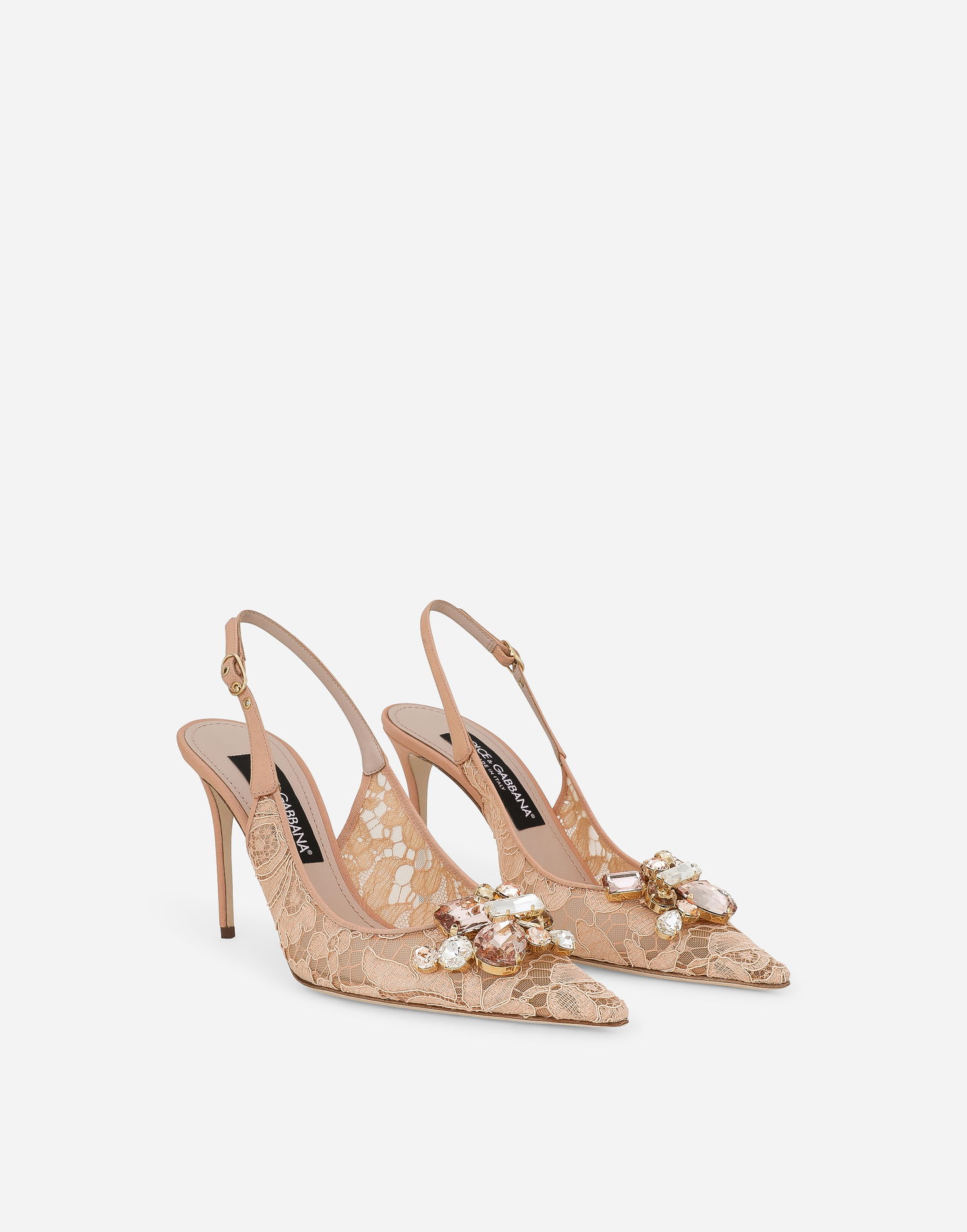 Sneakers og sko Dolce & Gabbana Slingback Lace Pumps Beige | CG0712AQ07480240, 1