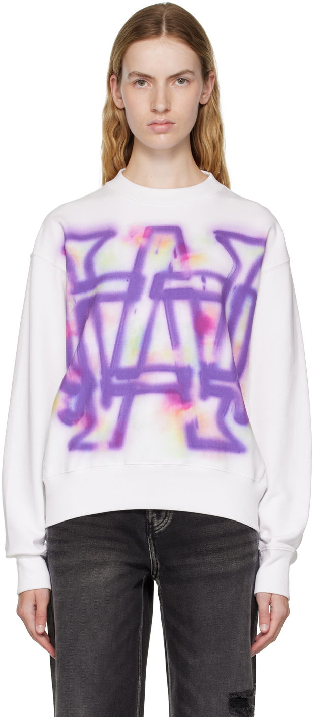 Sweater We11done We11done Rainbow Symbol Sweatshirt Hvid | WD-TS3-22-829-U-WH, 0