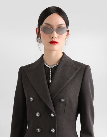 Frakker Dolce & Gabbana Dolce & Gabbana Double-breasted Wool Coat with DG Buttons Grå | F0W2CTFU287S8290, 3