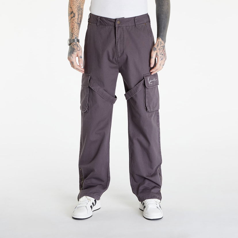 Cargo bukser Karl Kani Small Signature Washed Cargo Pants Gray Grå | KM241-019-2