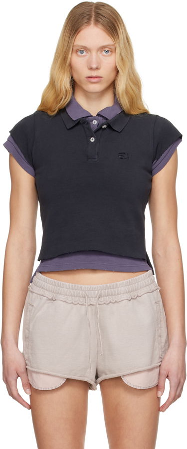 Polo skjorte Alexander Wang alexanderwang.t Layered Shrunken Polo Sort | 4CC2251552, 0