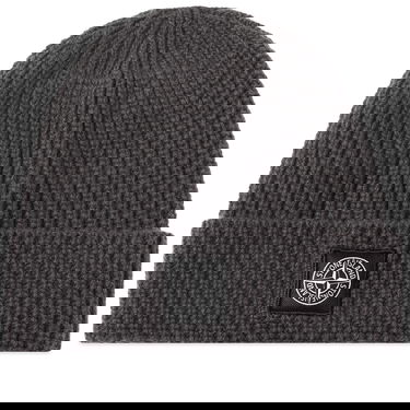 Beanie Stone Island Wool Patch Beanie Grå | 7915N10-V0M67, 0