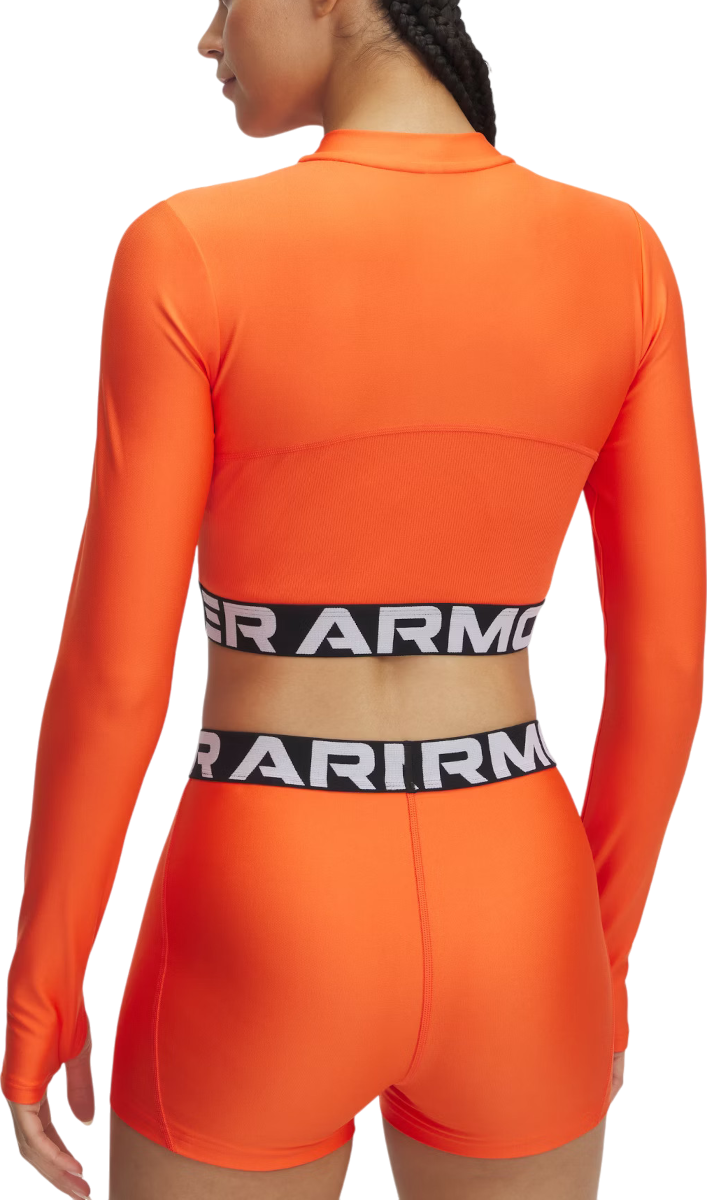 Træningsdragt Under Armour Under Armour HeatGear Rib 1/4 Zip Long Sleeve Top Orange | 1388692-847, 1