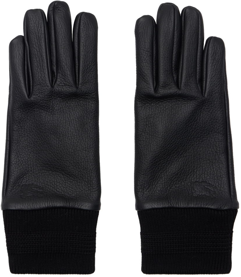 Handsker Burberry Leather Gloves Sort | 8095571