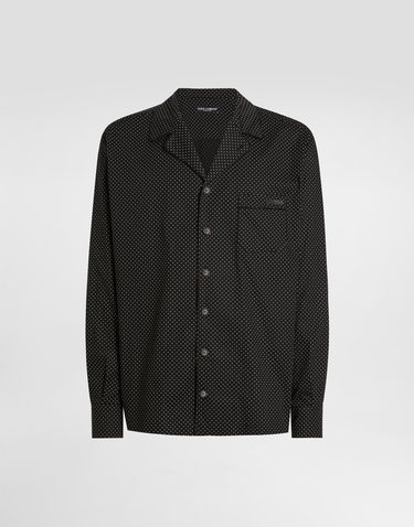 Skjorte Dolce & Gabbana Dolce & Gabbana Microprinted Vanity Button-Up Shirt Sort | G5IF1TFMRBNS8030, 0