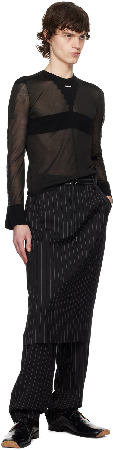 Bukser Jean Paul Gaultier Jean Paul Gaultier 'The Lace-Up Suit' Pinstripe Trousers Sort | 25/33-F-PJ010-C074-0001, 3
