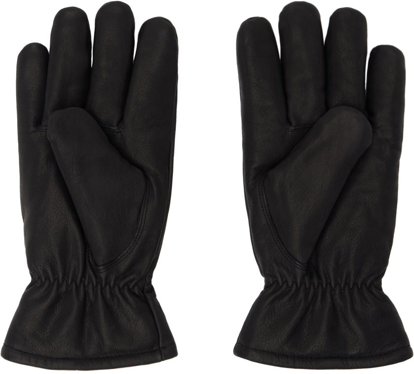 Handsker Carhartt WIP Leather Gloves With Elastic Wrist Sort | I030900, 1