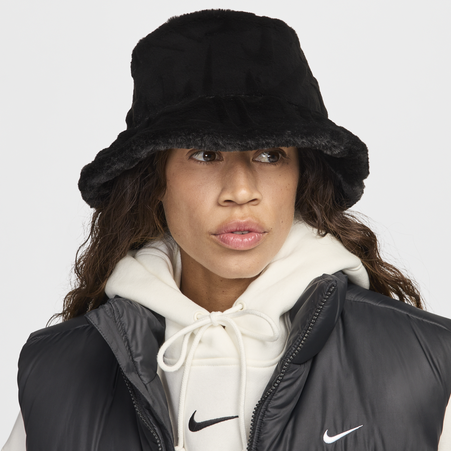 Hat Nike Apex Faux Fur Bucket Hat Sort | HF7194-010, 0