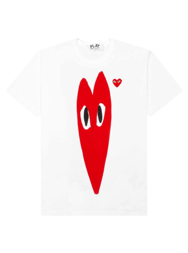 T-shirt Comme des Garçons PLAY Red Emblem Long Heart T-Shirt Hvid | AZ T224 051 1