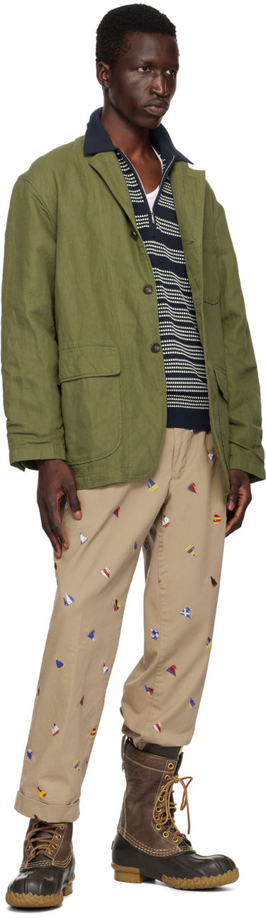 Polo skjorte BEAMS Beams Plus Jacquard Polo Mørkeblå | 3802-0037-156, 3