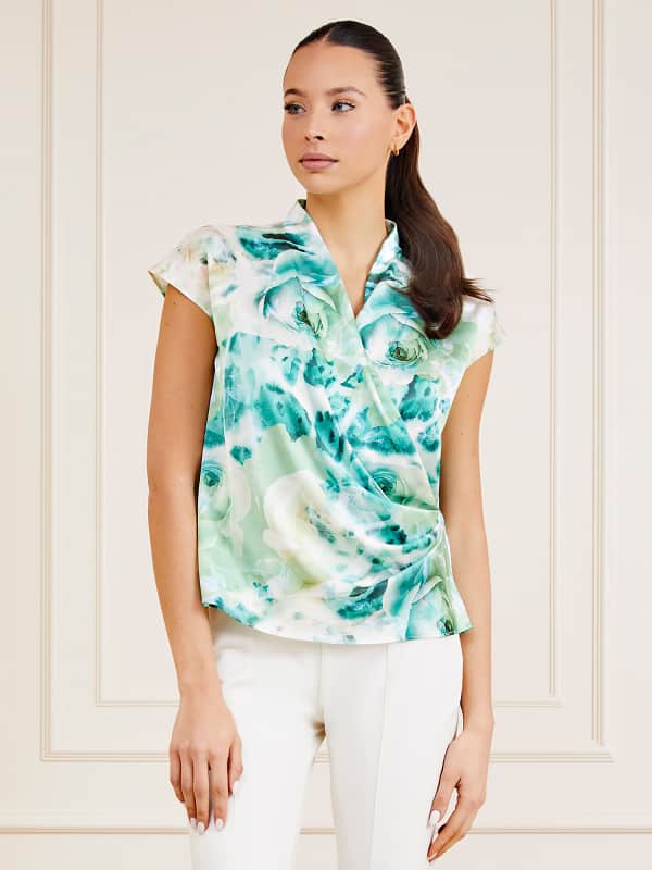 T-shirt GUESS Marciano Print Top Turkis | 3YGH277099Z, 0