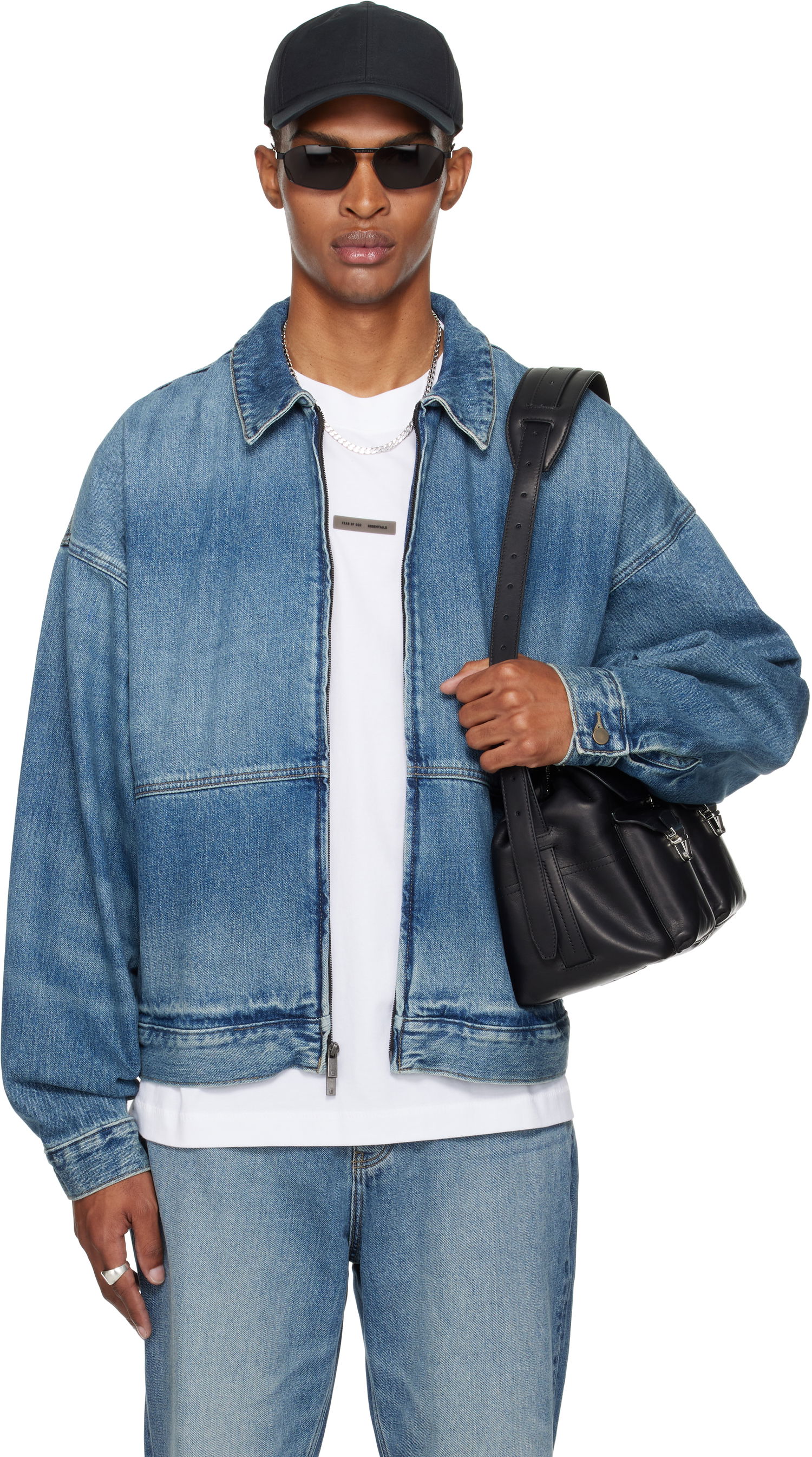 Jakke Fear of God Fear of God ESSENTIALS Denim Trucker Jacket Blå | 202SP254270F, 0