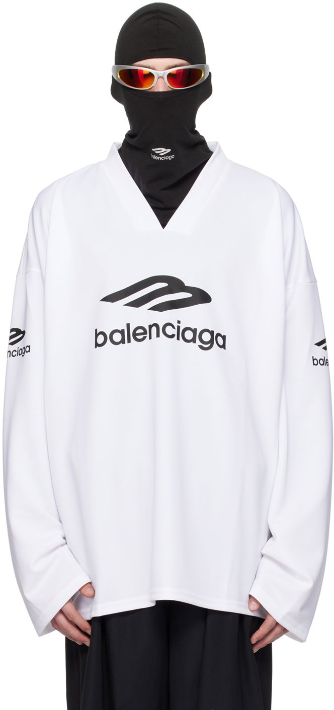 T-shirt Balenciaga 3B Sports Icon Ski T-Shirt Hvid | 779988-TPVQ5-9000, 0