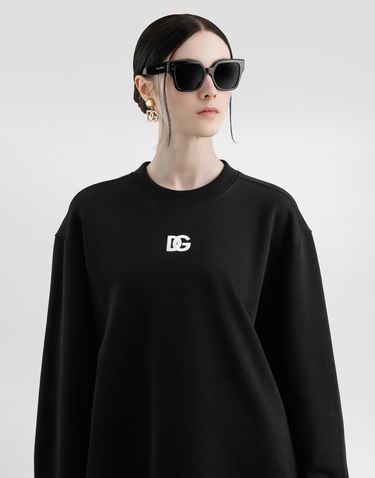 Sweatshirt Dolce & Gabbana Dolce & Gabbana DG Embroidered Jersey Sweatshirt Sort | F9S50ZGDCYCN0000, 3