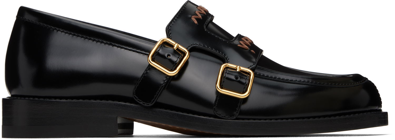 Tøj Marni Marni Bambi 3.0 Double Buckle Loafers Sort | MOMS006002 PS679, 0
