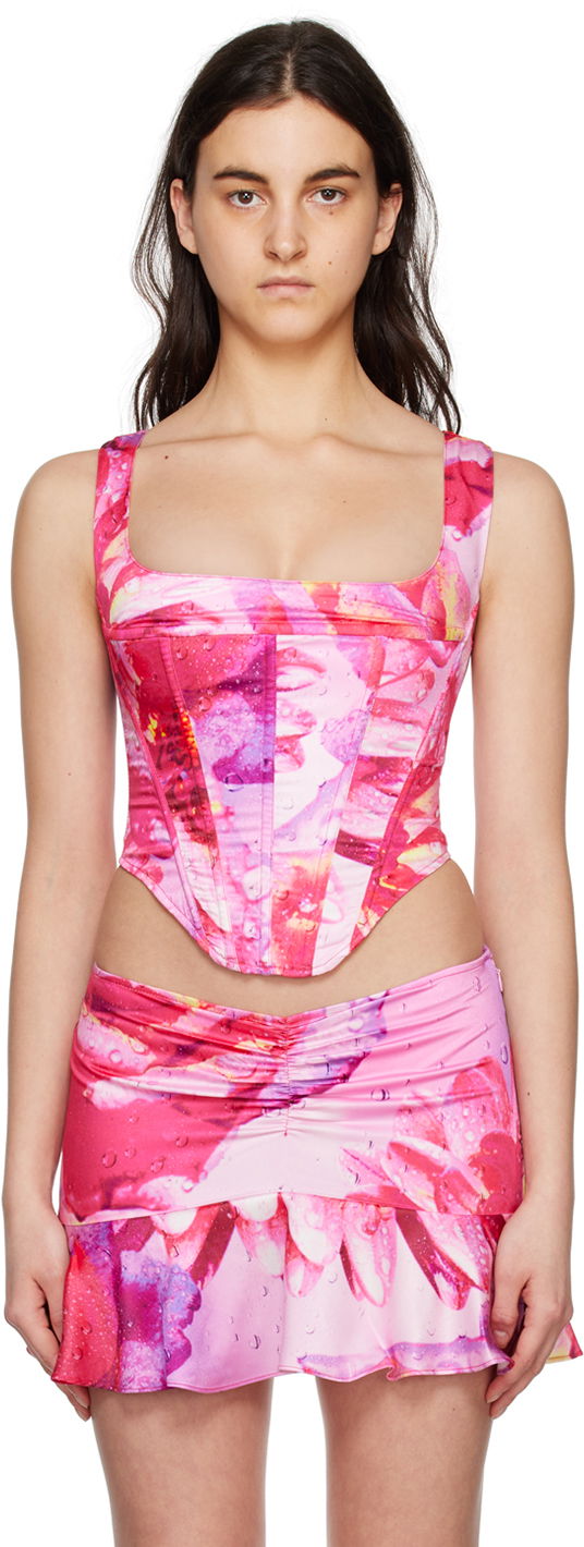 Nederdel Miaou Miaou Campbell Floral Print Corset Top Lyserød | 7020SS4DYR