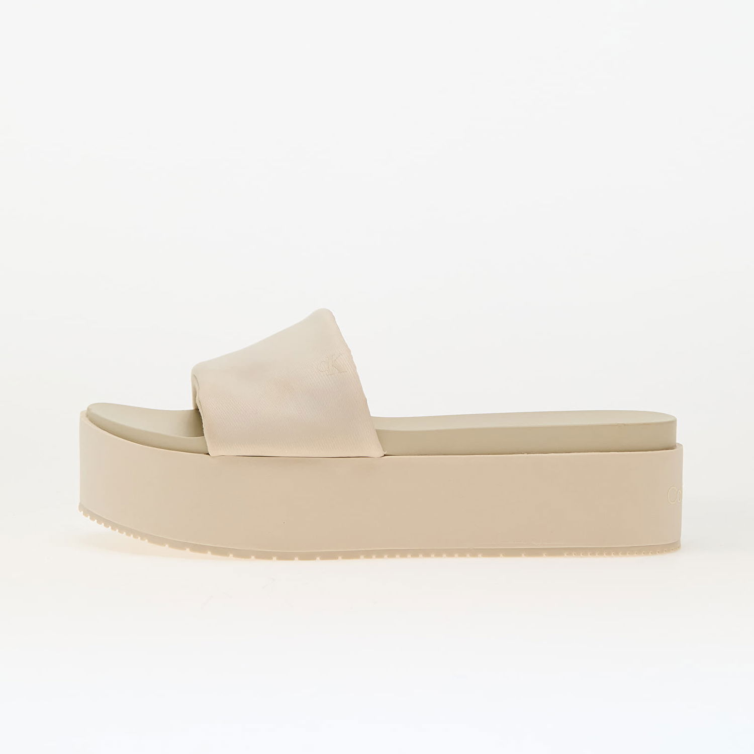 Sneakers og sko CALVIN KLEIN Flatform Sandal Slid Beige Beige | YW0YW01791 AEO, 0
