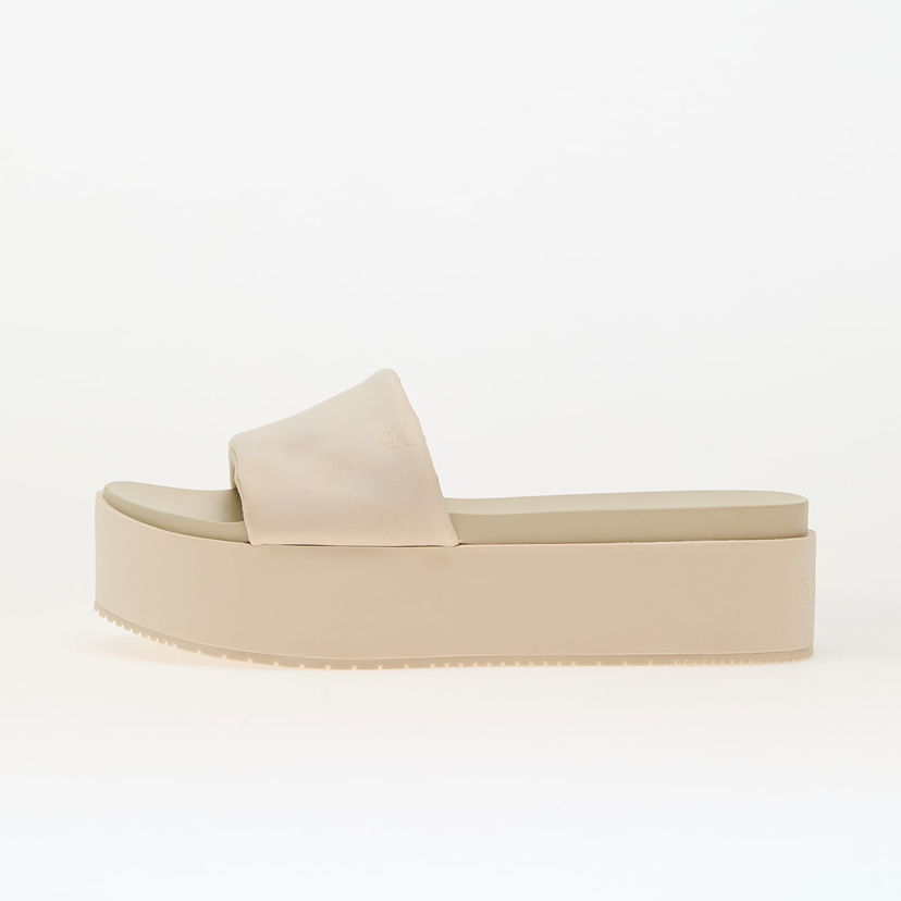 Sneakers og sko CALVIN KLEIN Flatform Sandal Slid Beige Beige | YW0YW01791 AEO