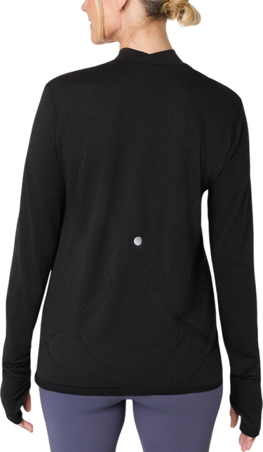 T-shirts og tank tops Asics Road Winter Seamless Long Sleeve Mock Neck Top with Thumbholes Sort | 2012d277-001, 1