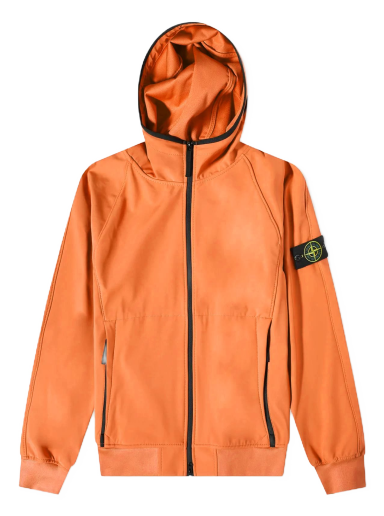 Vindjakke Stone Island Light Soft Shell-R Hooded Jacket Orange | 781540927-V0073