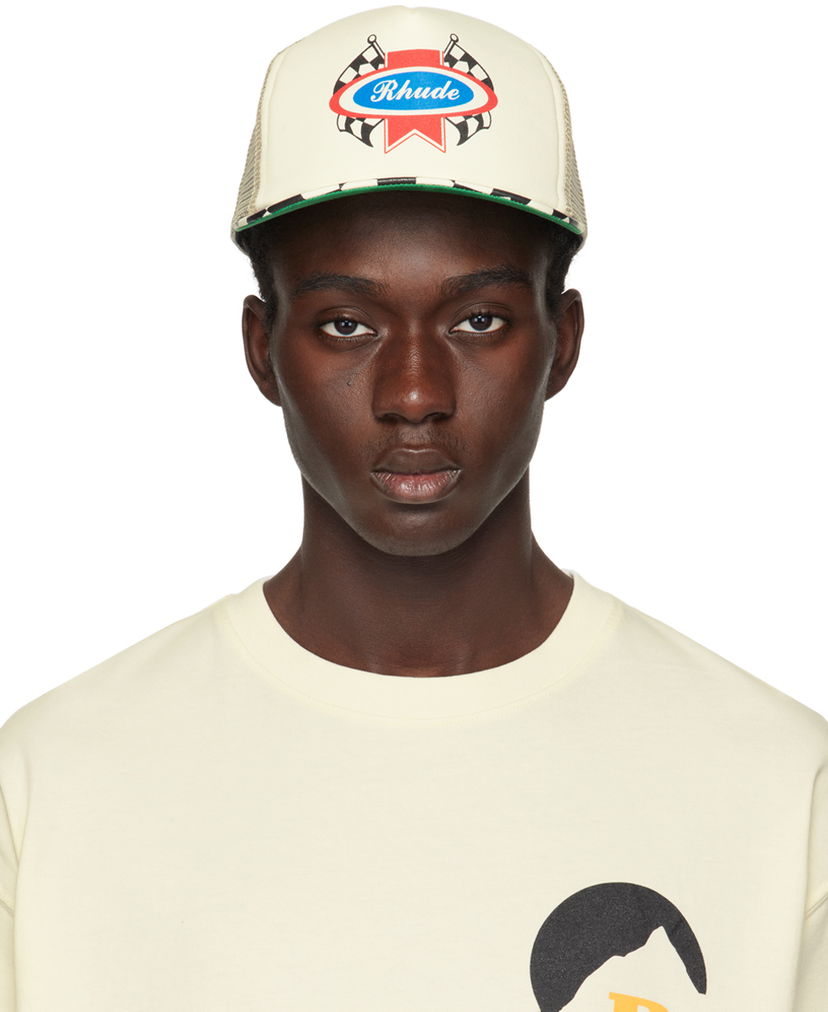 Kasket Rhude Chevron Rally Cap "Off-White" Beige | RHPS24HA01608019