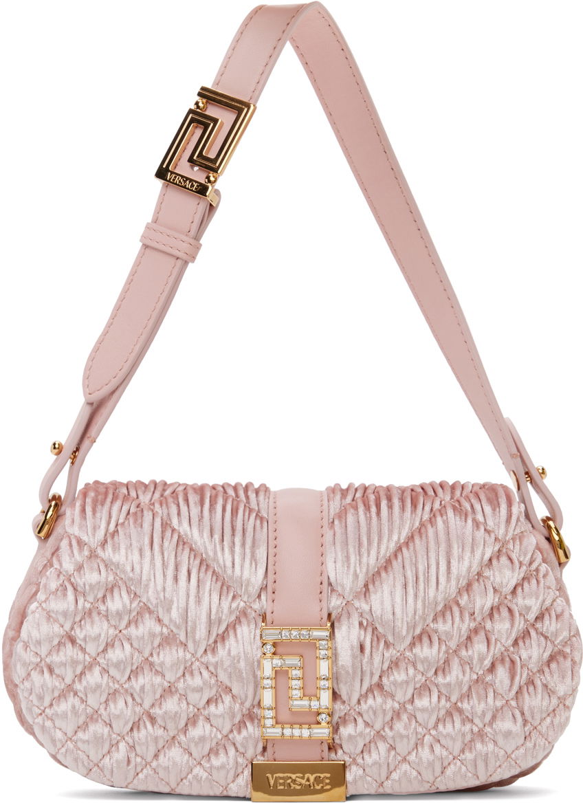 Håndtaske Versace Pink Greca Goddess Velvet Mini Bag Lyserød | 1010951_1A09619_1PG4V, 0