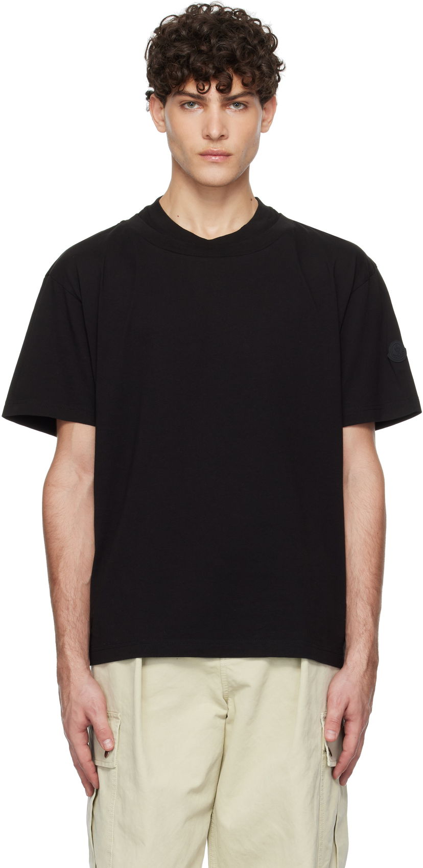 T-shirt Moncler Archivio Layered Black T-Shirt Sort | K10918C0000389A17