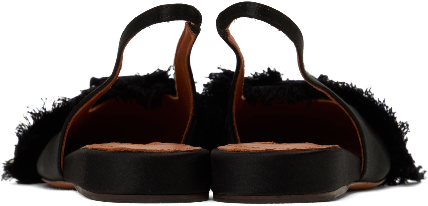 Sneakers og sko LANVIN Lanvin Slingback Ballerina Flats Sort | FW-FSMA02-SATN-A24, 1