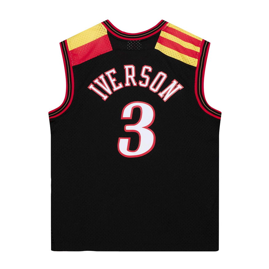 Jersey Mitchell & Ness NBA Philadelphia 76ers Allen Iverson Alternate Spain Jersey Sort | SMJY4203-P7606AIVBLCK, 1