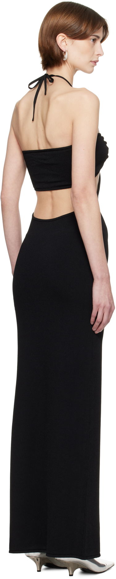 Kjole Coperni Coperni Knitted Halter Maxi Dress Sort | COPML135Y3010, 2