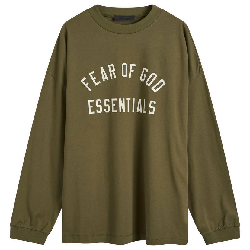 T-shirt Fear of God Essentials Long Sleeve T-Shirt Grøn | 125BT244205F