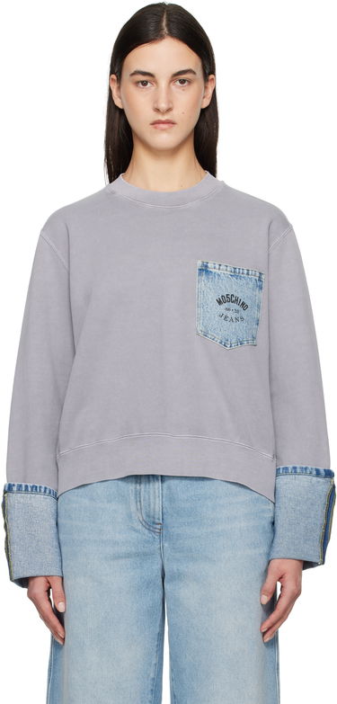 Sweater Moschino Moschino Jeans Denim Detail Sweatshirt Grå | 251K11709, 0