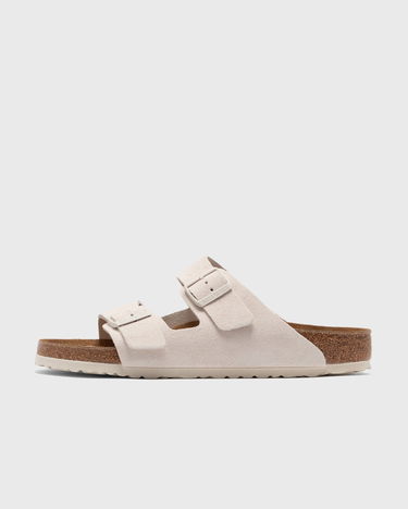 Sneakers og sko Birkenstock Men's Arizona Slim Fit Suede Double Strap Sandals - Antique White Beige | 1026817, 2