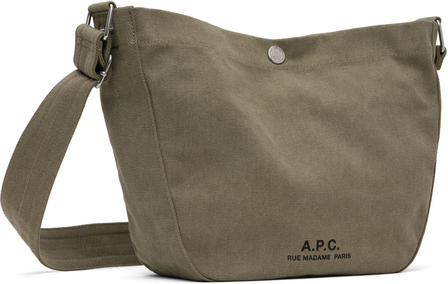 Skuldertaske A.P.C. A.P.C. Journal Small Canvas Crossbody Bag Grøn | PSAJZ-M67010, 1