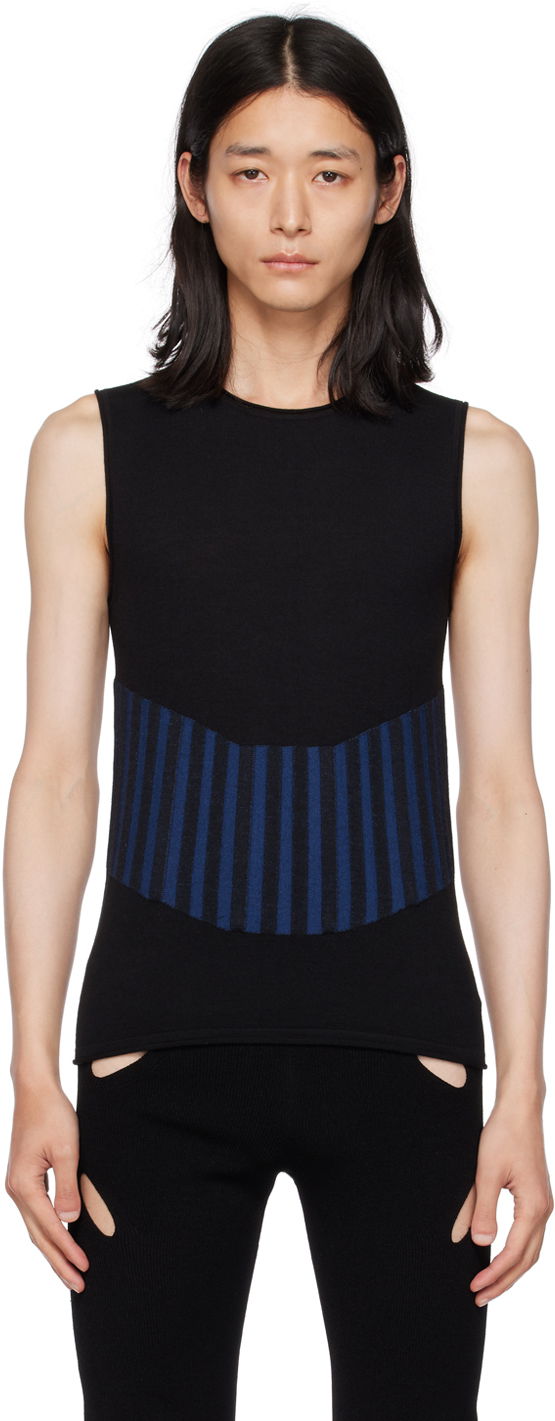 Tanktop Dion Lee Ribbed Knit Tank Top Sort | C7103F22, 0
