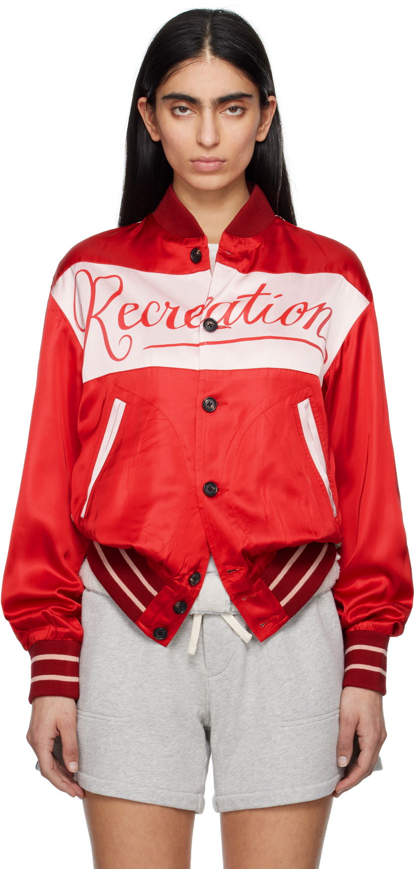 Bomberjakke Bode Bode Postcard Rally Jacket Rød | MRS25JA021